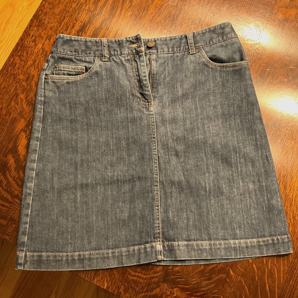 Boden Blue Jean Denim Mini Skirt, US Size  8L, UK Size 12L